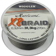 Fiskeutrustning Hurricane X8 Braid Grey 270m 0,32mm brottstyrka 31,3kg
