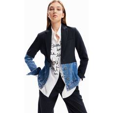 Cotone - Donna Blazer Desigual Chicago Woven Blazer - Blu Denim / Nero