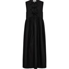 Mujer - Negro Vestidos Ganni Black Cotton Poplin Midi Dress