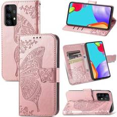 ExpressVaruhuset Samsung A23 5G Lompakkokotelo 4-TASKUN Motif Butterfly Black