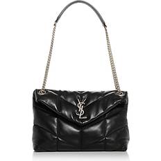 Saint Laurent Handtaschen Saint Laurent Womens Black Silver Loulou Puffer Small Leather Shoulder bag 17x28cm