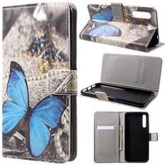 Huawei P20 Pro Covers med kortholder MTP Products Style Series Huawei P20 Cover med Kortholder Blå Sommerfugl