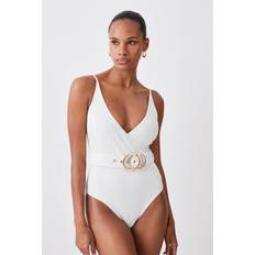 Karen Millen Wrap Front Belted Swimsuit