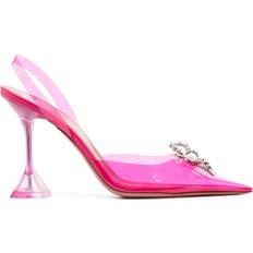 PVC Heels & Pumps Amina Muaddi Rosie crystal-embellished 105mm pumps women Rubber/Rubber/Calf Leather/Calf Leather/Rubber Pink