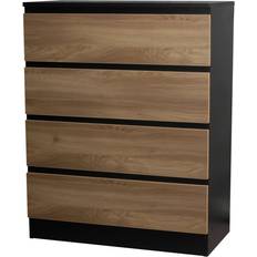 Skagen 4 Drawer Black/Oak Chest of Drawer 70x89cm