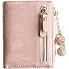 AOXONEL RFID Small Bifold Leather Wallet Ladies Mini Zipper Coin Purse id Card Pocket,Slim Compact Thin