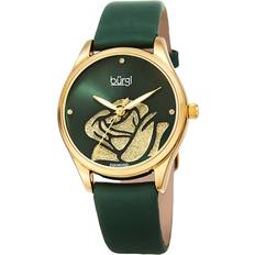 Burgi Diamond Accented Flower Green Ladies