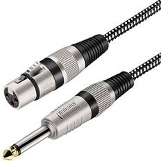 KINXIYU XLR Female to 1/4 Inch TS Cable 3 FT, Nylong Braided 9.8ft