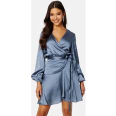 Bubbleroom Priya Satin Dress Blue