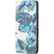 MAULUND iPhone 14 Pro Max Læder Cover m. Pung & Ståfunktion Blå Blomster