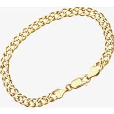 Gold Bracelets 9ct Yellow Gold Double Curb Chain Bracelet HGR2D100-7.5