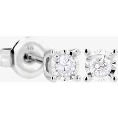 T.H.Baker 9ct White Gold Diamond 0.12ct Stud Earrings A4894D-9W-012G