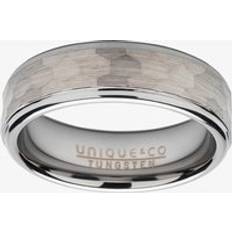 Men Rings Unique Mens Hammered Tungsten 7mm Ring TUR-114-64