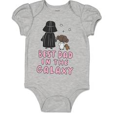 Stripes Bodysuits Star Wars Newborn Baby Girls Short Sleeve Bodysuit - Gray