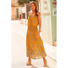 Clothing Lascana Paisley Print Maxi Dress, Curry Printed