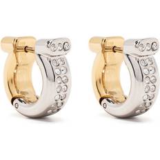 Ferragamo Hoops Earrings Ferragamo Gancini crystal-embellished hoop earrings women Brass/glass One Silver