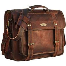 Leather - Men Weekend Bags Handmade World Handmade World Schultertasche/Umhängetasche für Herren, echtes Leder, 45,7 cm