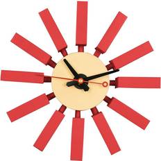 Clocks Leisuremod Vdara Red Wood Non-Ticking Wall Clock