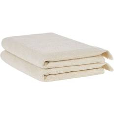 Textiles Beliani Set of 2 Cotton Terry Bath Towel Beige