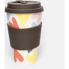 Silicone Travel Mugs Caroline Gardner Multi Hearts Eco Travel Mug