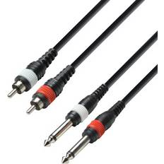 Kablar Adam Hall Adam Hall 3 STAR Unbalanced Twin 1/4" Jack to RCA Cable 6m 2m