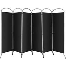 Room Dividers on sale Costway 6 Panel Black Freestanding Fabric Room Divider