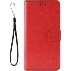 MAULUND Nokia 8.3 5G Blank Neutralt Læder Cover m. Pung & Stander Rød