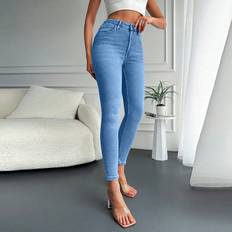 Shein Jeans Shein Solid Cropped Skinny Jeans