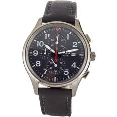 Klockor Boccia herr Chronograph kvartsur med läderarmband 3756-04