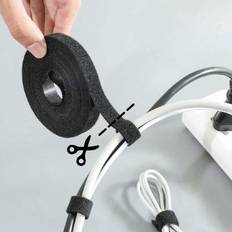 Black Cable Conduits Shein 1pc Reusable Tie Strap, Size: 1m/3m/5m, Suitable For Organizing Desktop Cable, Fixing Socket Line, Bundling Cords Of Computer Tower, Etc