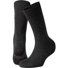 Panos Emporio Premium Mercerized Wool Rib Socks - Anthracite