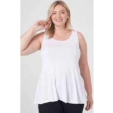 Lane Bryant Lane Bryant Classic Scoop-Neck Fit & Flare Tank White