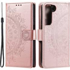 Skalo Samsung S22 Mandala Flip Cover Rosa guld