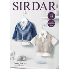 Yarn & Needlework Supplies SIRDAR Snuggly 4 Ply Cardigan And Waistcoat Pattern 5221