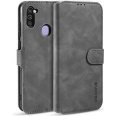 Samsung Galaxy M11 DG.MING Retro Læder Cover m. Kortholder Grå