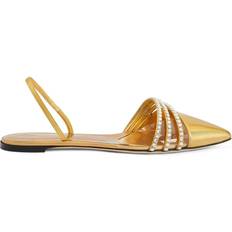 Giuseppe Zanotti Heels & Pumps Giuseppe Zanotti Claralie rhinestone-embellished slingback pumps women Polyurethane/Polyester/PVC/Leather Gold