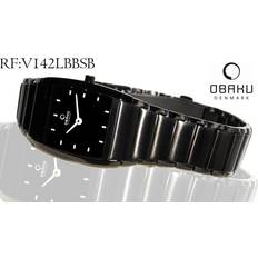 Obaku Armbandsur Obaku 142lbbsb luxus sportlich schwarz edelstahl 24mm Mittel