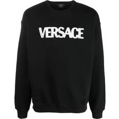 Versace Sweaters Versace mesh logo appliqué sweatshirt men Cotton/Polyester Black