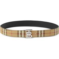 Polyurethane Belts Burberry reversible monogram Vintage-Check belt men Cotton/Acrylic/Leather/Polyester/Polyurethane Neutrals