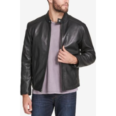 Marc New York Men's Leather Moto Jacket, Created Macy's Black Black