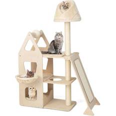 Costway Multi-Level Cat Tree with Sisal Scratching Post-Beige