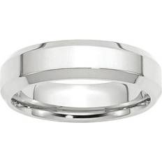 Primal Gold Karat White 6mm Bevel Edge Comfort Fit Band