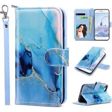 Mobile Phone Covers ULAK iPhone 8 Wallet, iPhone SE Wallet Case 2020, iPhone SE Wallet 2022, iPhone 7 Flip Wallet Case, PU Leather Kickstand Card Holder Protective Cover for iPhone 7/8/iPhone SE 2nd 3rd Gen, Marble