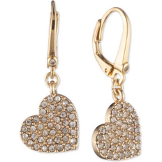 DKNY Earrings DKNY Crystal Heart Drop Lever Back Earrings, Created for Macy's Gold Gold