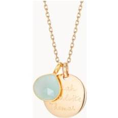 Merci Maman Personalised Aqua Chalcedony Gemstone Necklace