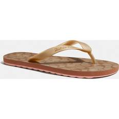 Coach Women Flip-Flops Coach Outlet Zak Flip Flop Beige