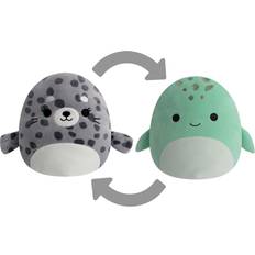 Turtles Soft Toys Squishmallows Squishmallows FlipAMallows 12-Inch Odile Grey Seal and Cole Teal Turtle Medium-Sized Ultrasoft Official Kelly Toy Plush