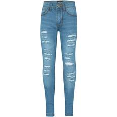 A2Z Kids Girls Denim Ripped Jeans Comfort Skinny Stretch Girls Jeans JN28 Light Blue 9-10