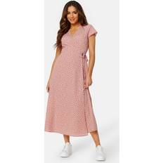 Pink - Slå om-kjoler Bubbleroom Caylee long dress Dusty pink Dotted