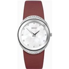 Seksy Watches Seksy Ladies Silver Case & Leather with White 2921